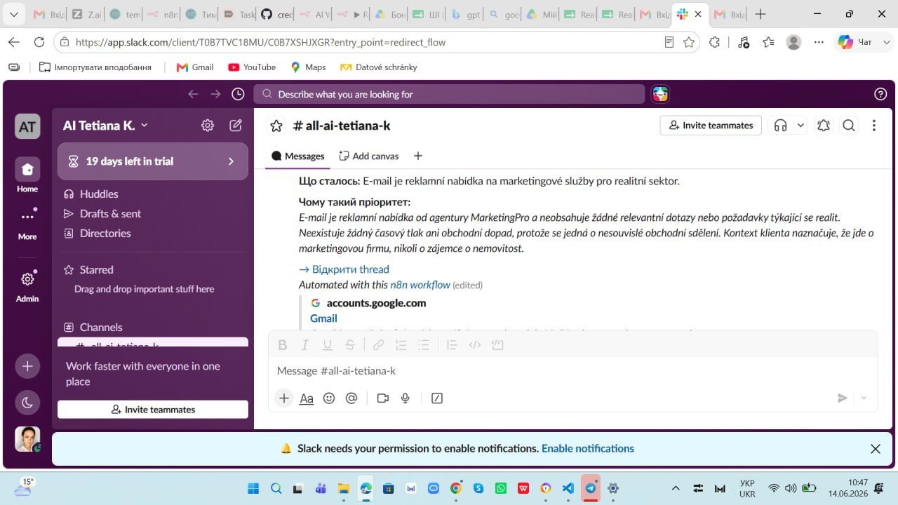 Slack SLA escalation message